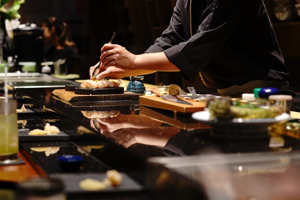 Chef preparing sushi at one of the best Galena restaurants