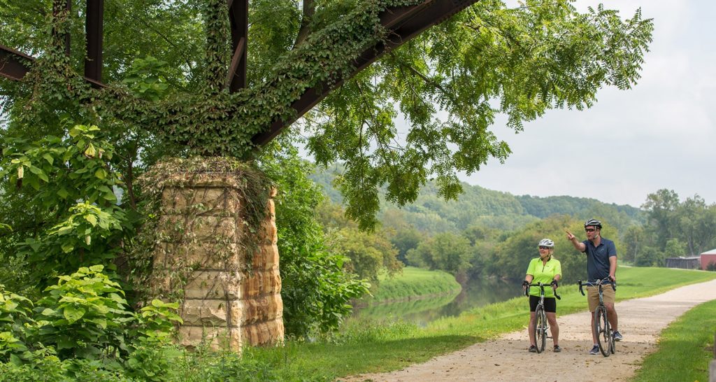 Riding the Galena River Trail is one of the best things to do in Galena this summer