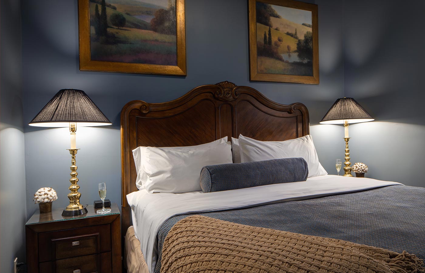 One of the gorgeous guest rooms at our Galena Bed and Breakfast that is perfect for a romantic getaway in Galena, IL