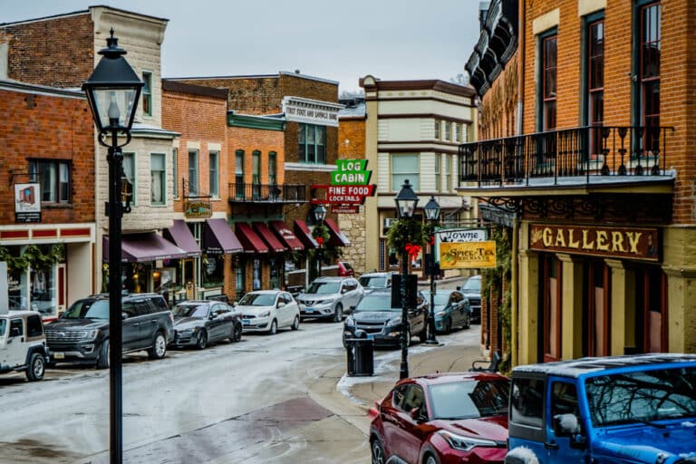Make the trip from Chicago to Galena this winter and enjoy the charming, historic streets of downtown Galena, pictured here