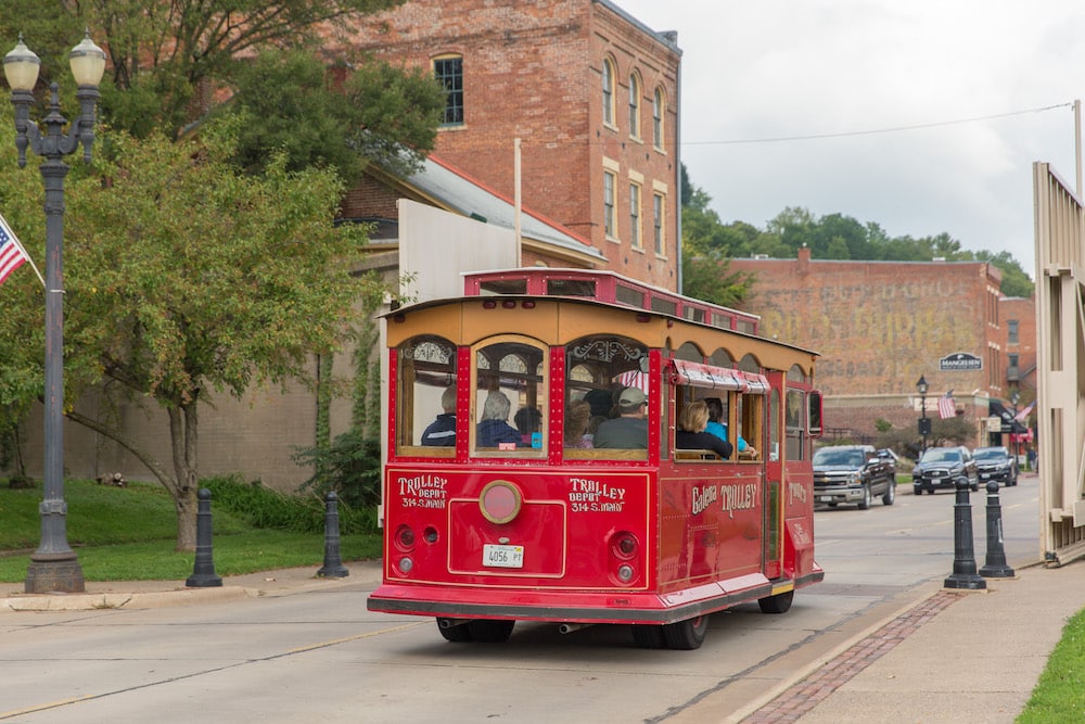 The trolley tour is a great way to enjoy the historic attractions in downtown Galena