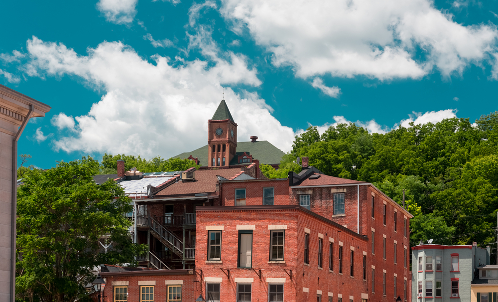 Historic buildings in downtown Galena, where you'll find a number of art galleries on the Scenic Art Loop