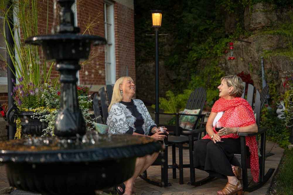 Two women enjoying the Happy Hour at our Bed and Breakfast in Galena, IL