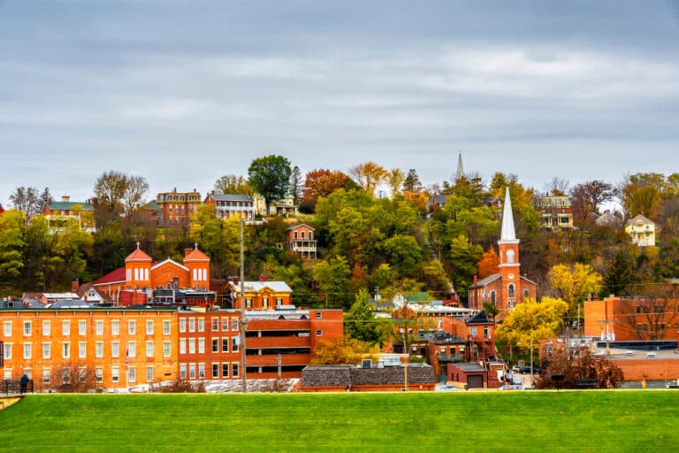 Skyline of Galena has the best fall foliage near our Galena Bed and Breakfast