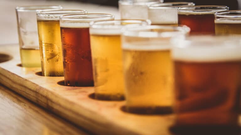 craft beer flight like what you can enjoy at local Galena breweries