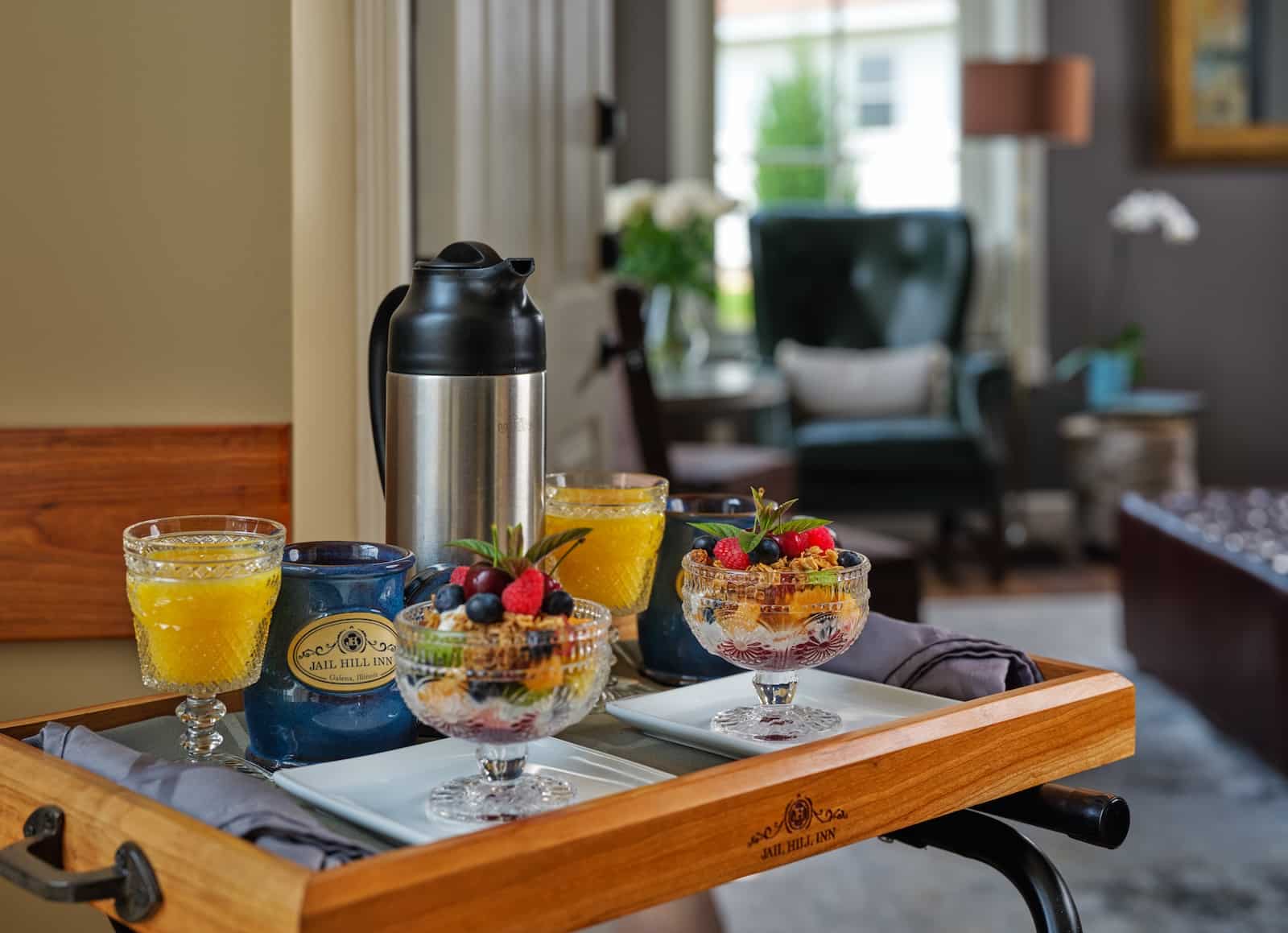 Small Towns in Illinois Worth Visiting This Year 2 Breakfast in your suite at our Bed and Breakfast in Galena, IL - one of the best small towns in Illinois