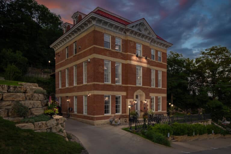 Exterior shot of our Galena Lodging - the best place for romantic getaways in Illinois