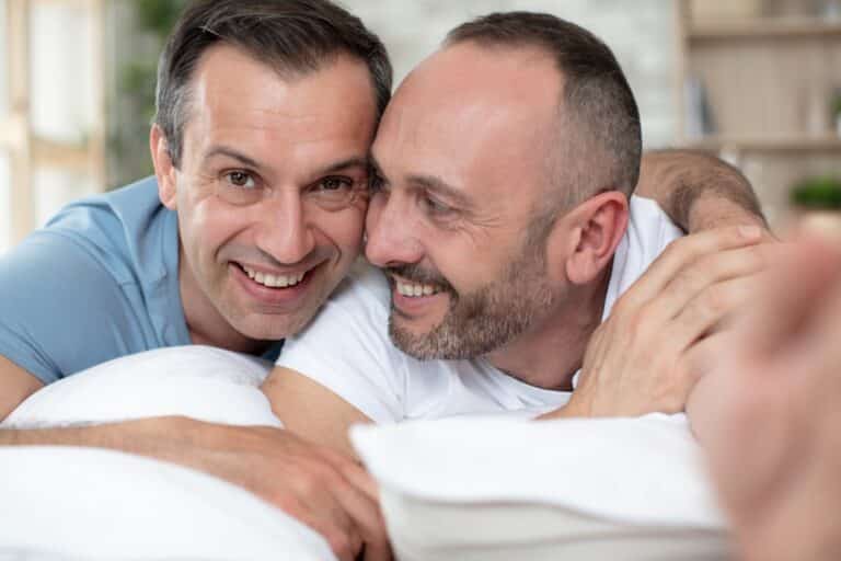 Same sex couple enjoying Galena Romantic Getaways at Jail Hill Inn