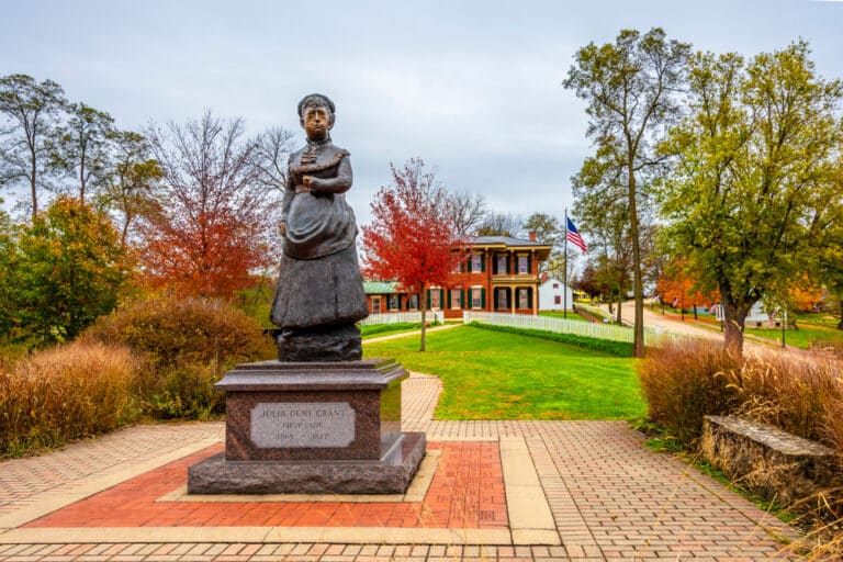 Statue in front of the Ulysses S Grant Home in Galena, Illinois