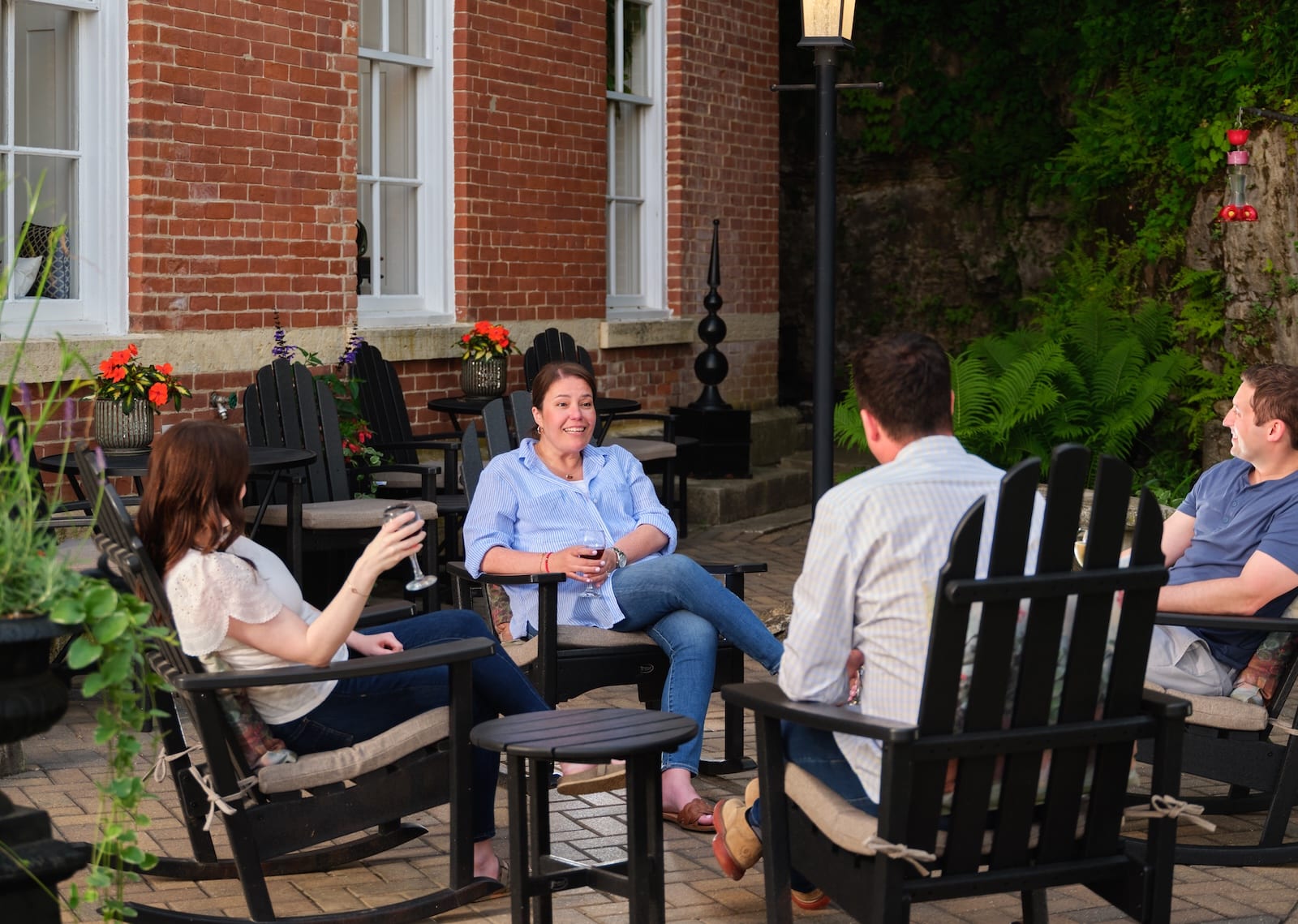 Guests enjoying wine and daily appetizers at our Galena IL Bed and Breakfast
